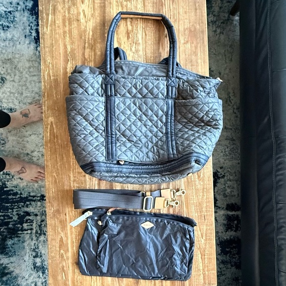 MZ Wallace Large Empire Tote in Magnet Grey and Black - Picture 5 of 10